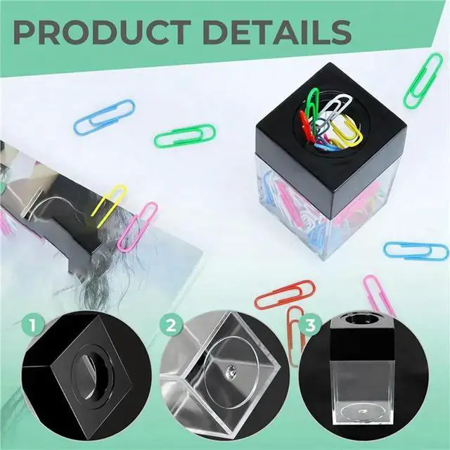 Alt view image 3 of 3 - 12 Pack Magnetic Paper Clip Holder Paper Clip Holder Black Paperclip Holders For Desk Paper Clip