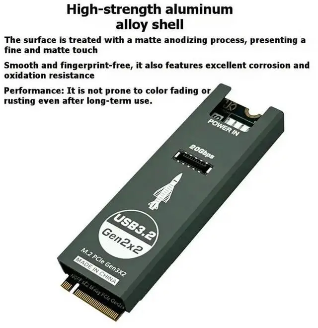 Alt view image 2 of 3 - M. 2 M-Key Pcie To Type-E Adapter Card Nvme M. 2 Front USB 3.2 ASM3242 20Gb Type-C& Type-E Expansion Card
