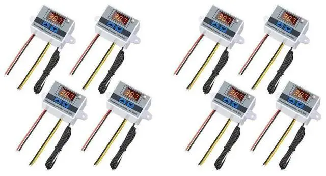 Main image of 8Pc XH-W3001 Digital Temperature Controller Module Thermostat Switch Waterproof Probe Electronic Thermostat 12V 10A 120W