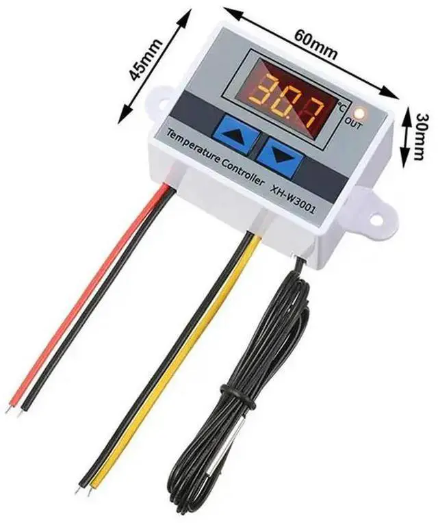Alt view image 2 of 3 - 8Pc XH-W3001 Digital Temperature Controller Module Thermostat Switch Waterproof Probe Electronic Thermostat 12V 10A 120W