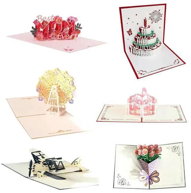 Main image of 3D -Up Greeting Cards Accessories With Envelopes Handmade Happy Birthday Cards For Birthday Anniversary Wedding Mother's D
