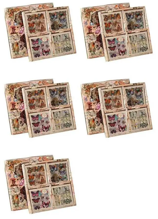 Main image of 500 Sheets Vintage Butterfly Plant Flower Scrapbook Stickers For Junk Journal Supplies,Butterfly Wings