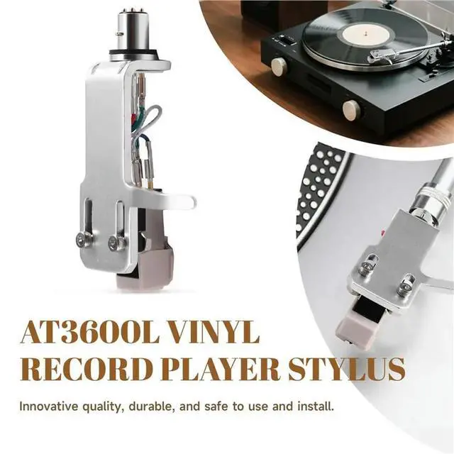 Alt view image 2 of 3 - Universal Headshell Mount AT3600L Magnetic Cartridge Stylus For Vinyl Record Player Needle Replacement