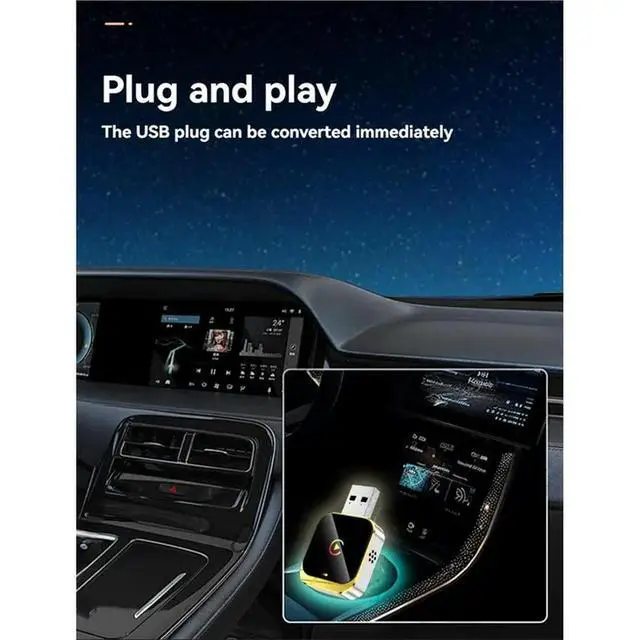 Alt view image 3 of 3 - Wired For Carplay 2In1 Android Auto Adapter USB Dongle AI Box For Car For Carplay To