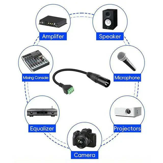 Alt view image 2 of 3 - 10Pack XLR Male To 3 Pin Terminal Solderless Screw Converter Cable For Studio Microphone,Speakers,Live Recording