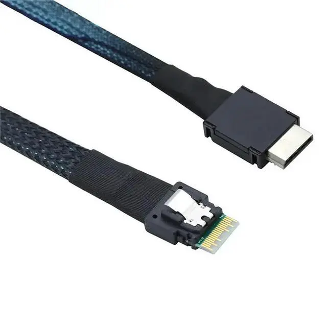 Alt view image 3 of 3 - SFF-8611 4I 40P Male To Slimline SFF-8654 4I 38P Male Data Cable Active PCIE Oculink PCI-Express SFF-8611 1M