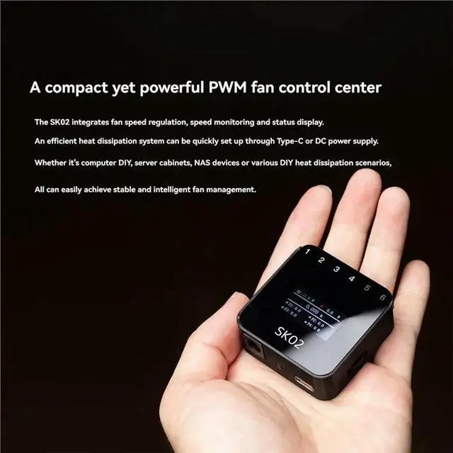 Alt view image 2 of 3 - 4 Pin Fan Speed Controller With Display TYPE-C Or DC 5521 Power Supply DIY Watercooling Cooler Radiator