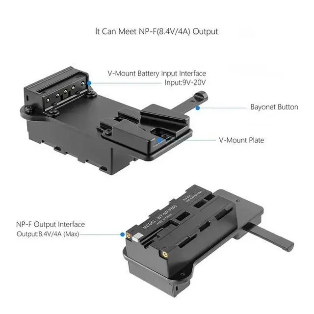 Alt view image 2 of 3 - V-Mount Plate Power Adapter F750 For Neewer Camera Monitor LED Video Light For Dj