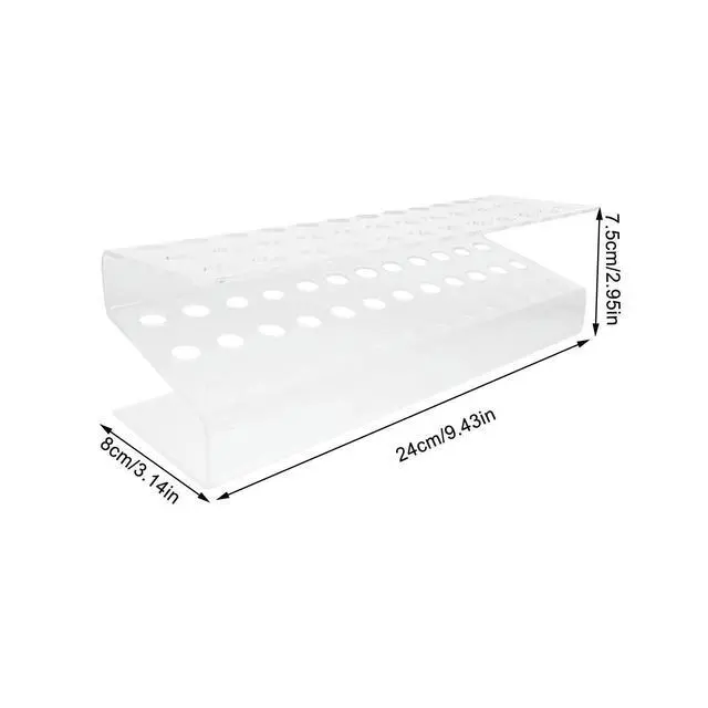 Alt view image 3 of 3 - Acrylic Pen Holder Display Stand 36 Holes for Eyebrow Pencils and Ballpoint Pens Clear Desk Organizer Modern Stylish Office Use