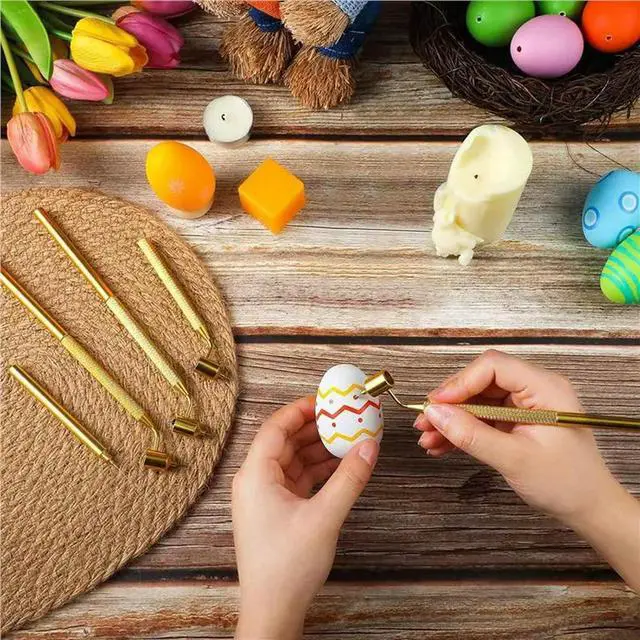 Alt view image 3 of 3 - 8 Pcs Pysanka Set Wax Drawing Pens For Egg 0.3 0.4 0.5 0.7 Mm Medium l Hand Wax Pens For Pysanky Supplies