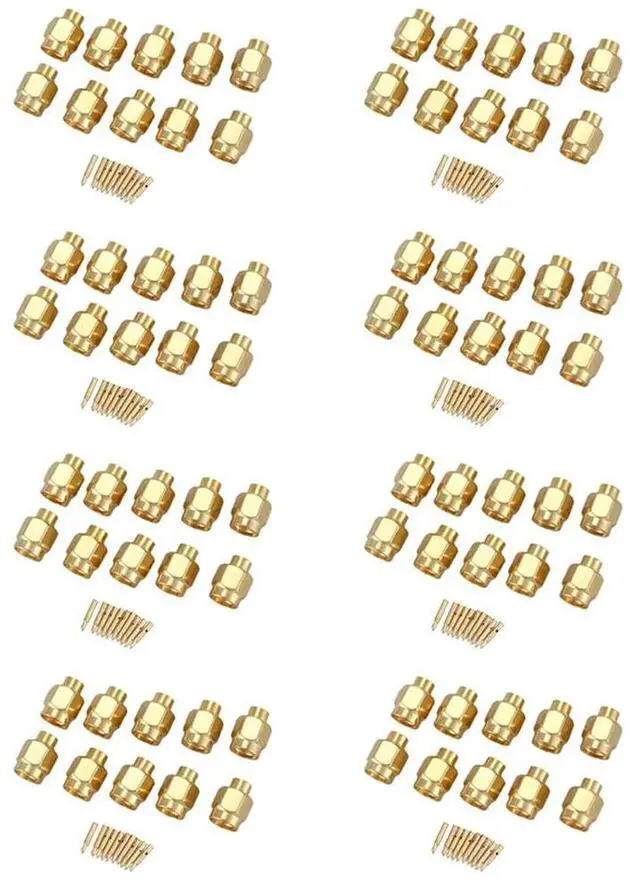 Main image of 80X SMA Male Plug Solder RF Coax Connector For Semi-Rigid RG402 0.141 Inch Cable Gold