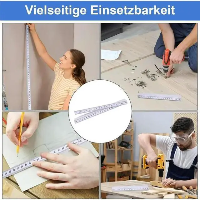 Alt view image 3 of 3 - Pack Of 5 Folding Rule 2 Metres 10 Links Multi-Angle Folding Ruler For DIY, Home, Carpenter, Workshop