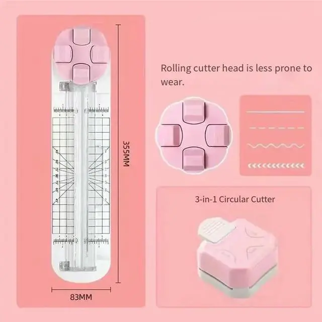 Alt view image 2 of 3 - Paper Cutter For Craft,Paper Trimmer, Perforator, Pinking Cutting On Cardstock, Photo For Scrapbooking And Cardmaking