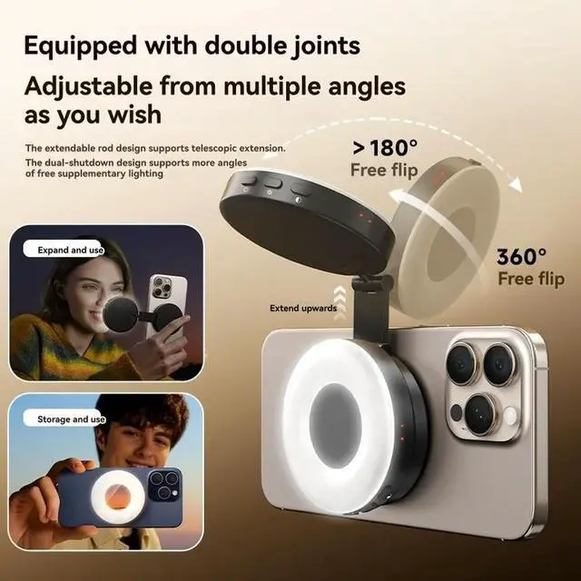 Alt view image 3 of 3 - Magnetic Selfie Ring Light-For Bluetooth Remote Control, Adjustable Brightness For Photography And Live Streaming