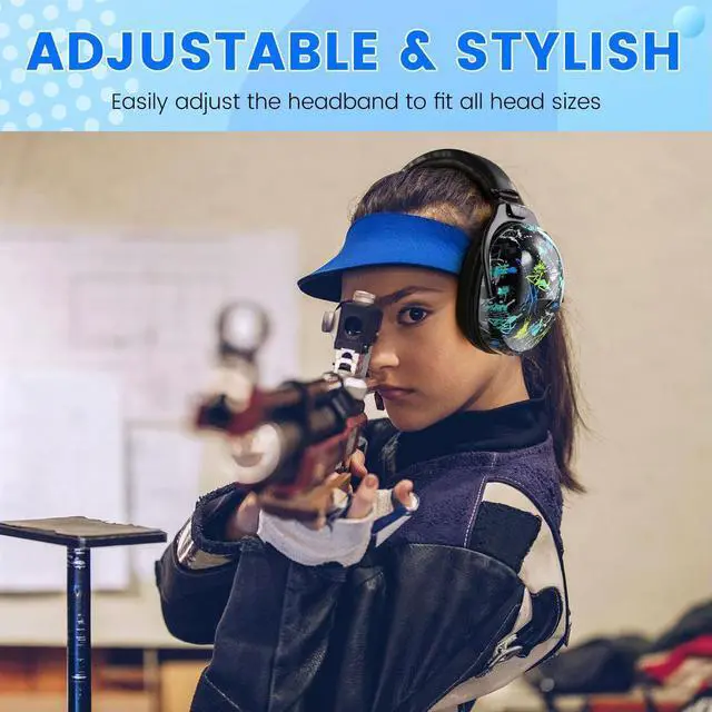 Alt view image 3 of 3 - AT9-Ear Protection Safety Earmuffs,Foldable Noise Blocking Ear Defenders, Protective Ear Covers for Children and