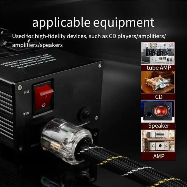 Alt view image 3 of 3 - Hifi Audio For Amplifier DAC CD Player Compatible Copper AC Power Cable EU Power Cord Pure Copper Connector EU Plug