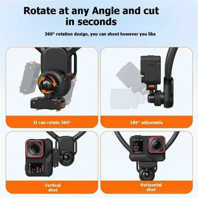 Alt view image 2 of 3 - For Ace Pro 2X5X4 Air Compatible Universal Ball Joint Neck Hold Mount Chest Mount Magnetic Quick-Release Accessory