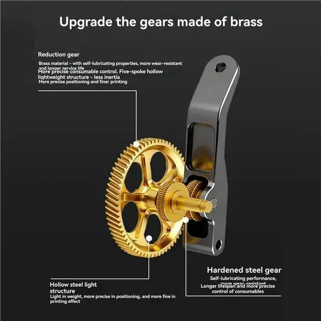 Alt view image 2 of 3 - 2X For A1 A1 Mini Extruder Gear Hardened Steel+Brass Gear DLC Nano-Coated Feed Wheel Kit For A1 Mini