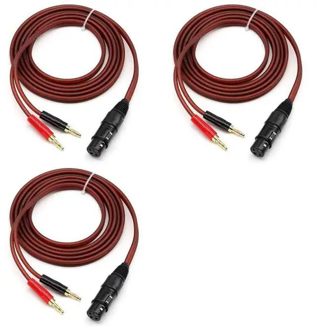 Main image of 3X XLR To Banana Speaker Cable,XLR 3 Pin Female To Dual Banana Plugs Audio Cable, Gold-Plated 4Mm Plug To XLR3 Pro Hifi