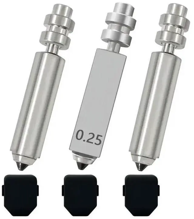 Main image of 3Pcs 0.25MM Integrated Hardened Steel Nozzles And 3Pcs Silicone Cover For Anycubic Kobra X Combo Quick-Swap Nozzles