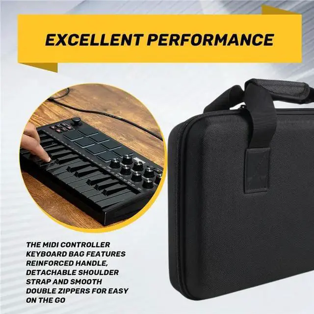 Alt view image 2 of 3 - USB MIDI Keyboard Controller Carrying Case- For MPK Mini MK3/For MPK Mini Play MK3, Travel Keyboard Bag Included