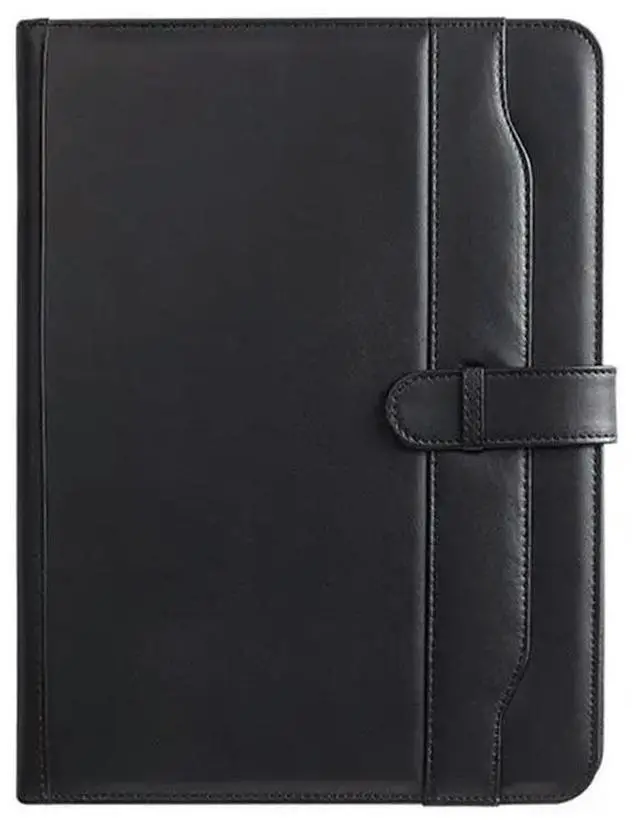 Main image of Portfolio Folder, Women Business Document Organizer Size With Pad For Interview, Conference Black