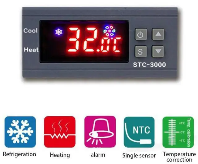 Alt view image 2 of 3 - 3X STC-3000 High Precision Digital Thermostat For Incubator Temperature Controller Thermoregulator Heating Cooling 220V
