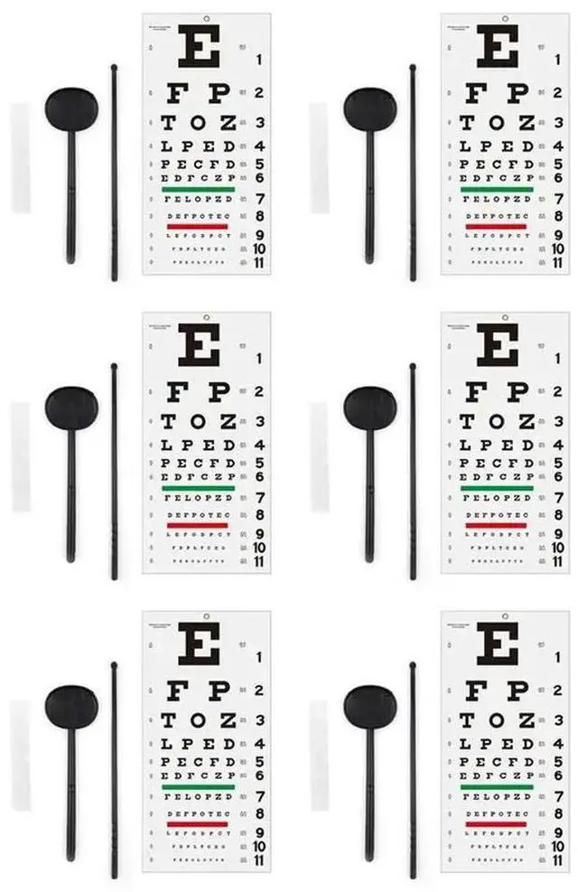Main image of 6X Eye Chart, Eye Chart No Fading For School Home Physical Examination Center Visual Acuity Measuring Educational