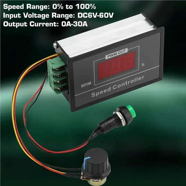 Alt view image 2 of 3 - 4X DC 6-60V PWM DC Motor Speed Controller (PWM) Speed Adjustable Stepless Governor Regulator, Motor Speed Controller