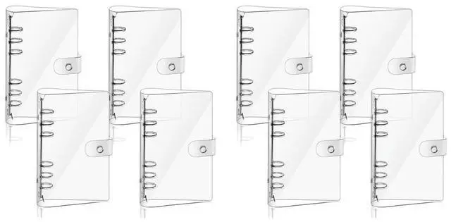 Main image of 8X Transparent A6 Binder Clear Soft PVC 6 Ring Budget Binder Refille Planner Binder Cover Protector