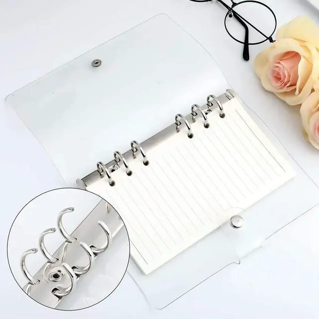 Alt view image 2 of 3 - 8X Transparent A6 Binder Clear Soft PVC 6 Ring Budget Binder Refille Planner Binder Cover Protector