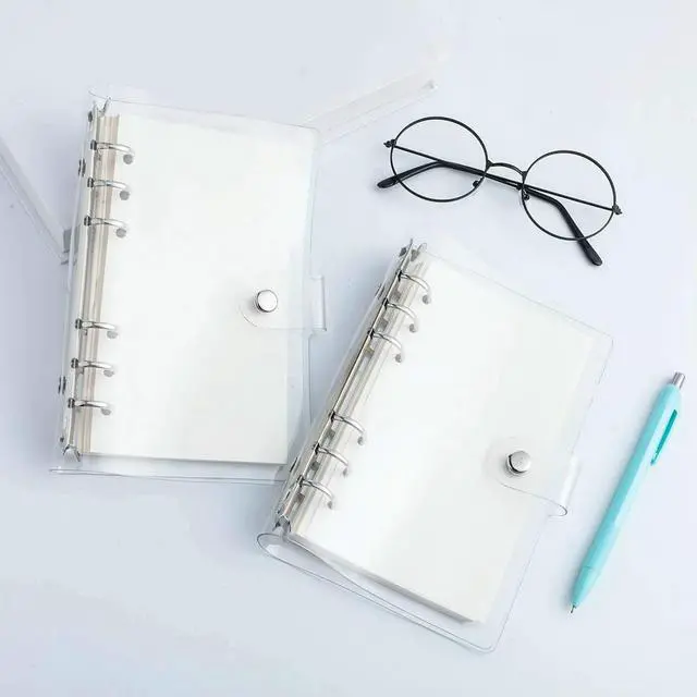 Alt view image 3 of 3 - 8X Transparent A6 Binder Clear Soft PVC 6 Ring Budget Binder Refille Planner Binder Cover Protector
