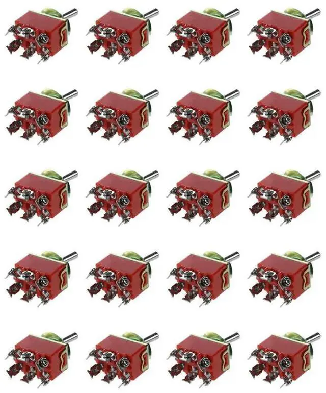 Main image of 20X AC 250V 15A Latching 3 Way On-Off-On Single Pole Double Throw Toggle Switch Orange