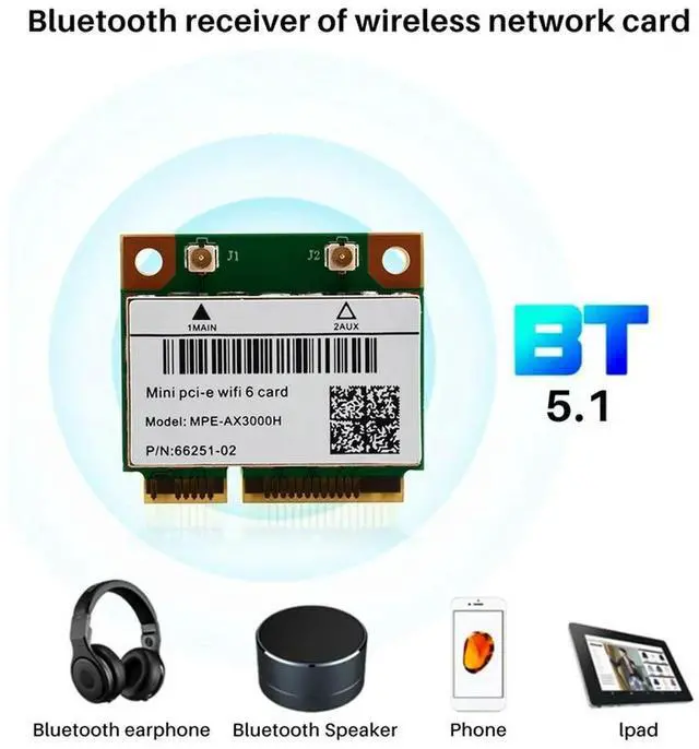 Main image of MPE-AX3000H Dual Band 6 Card 802.11Ax Half Mini PCI-E Card PCI Express Network Adapter