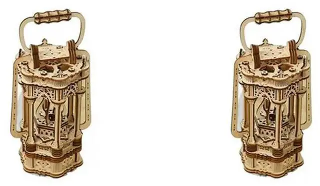 Main image of 2X 3D Wooden Puzzles For Adults Vintage Lantern Model Kits With Light, 3D Wooden Lantern Model Kits To Build For Home