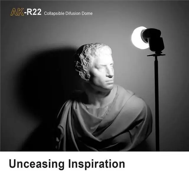 Alt view image 2 of 3 - For V1/V1pro Round Head Flash V100 Compatible AK-R22 Flash Collapsible Diffusion Dome Silicone Soft Ball Diffuser