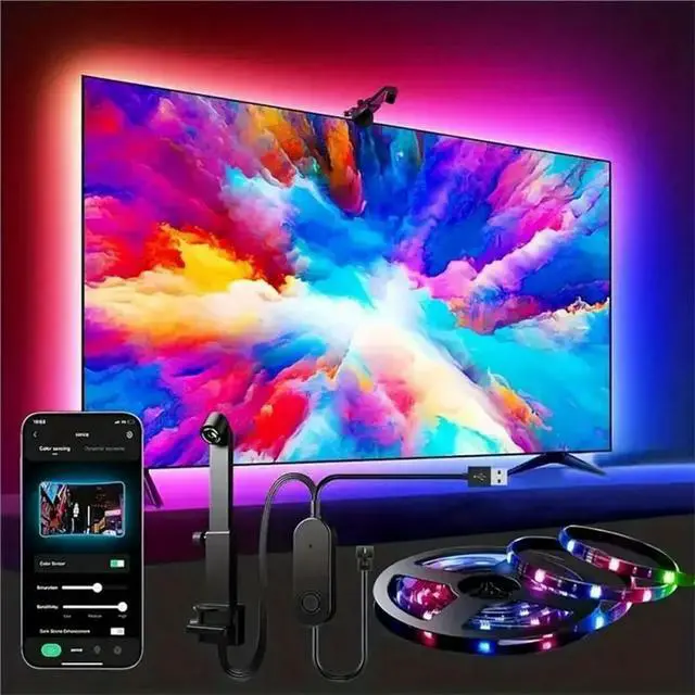 Alt view image 2 of 3 - TV Led Backlight TV RGB Led Backlight With Camera Sensor App Control Music Sync RGB Atmosphere Light For Gaming