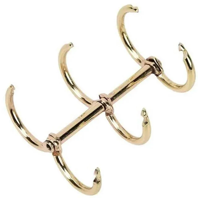 Alt view image 2 of 3 - 60 Pcs 3 Ring Book Rings Leaf Binders Office Book Rings Snap Split Hinged 20Mm Inner Diameter Book Ring Gold