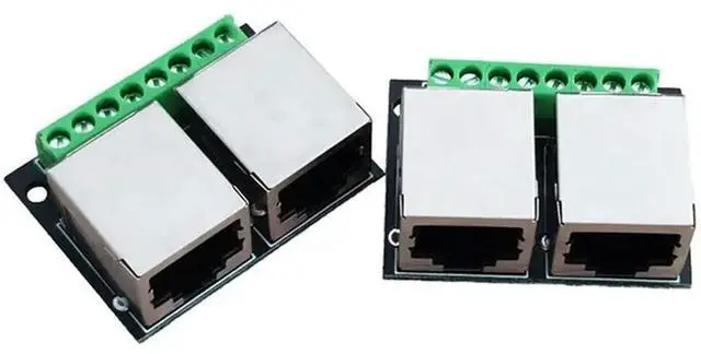 Alt view image 3 of 3 - 20PCS RJ45 Ethernet Dual Female Terminal Breakout Board,3.5Mm Pitch Connector Board Shielded Network Adapter Terminal