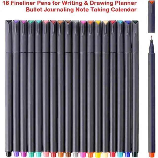 Alt view image 2 of 3 - Fine Point Fineliner Colored Pens For Journal Planner, Office Supplies- Art Markers, 18-Colors For Note Taking