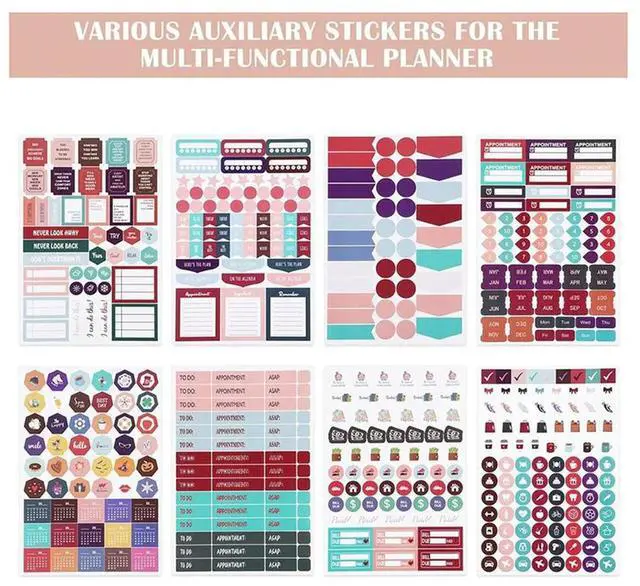 Main image of 2024-2025 Planner With Practical Stickers, Undated Daily Weekly Organizer,Leather Cover With Card s&Paper Pocket