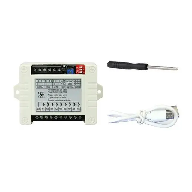 Alt view image 2 of 3 - 2X 24V High Power Voice Broadcast Prompt Module High And Low Level Trigger 1-To-1MP3 Multifunctional Playback Module, C