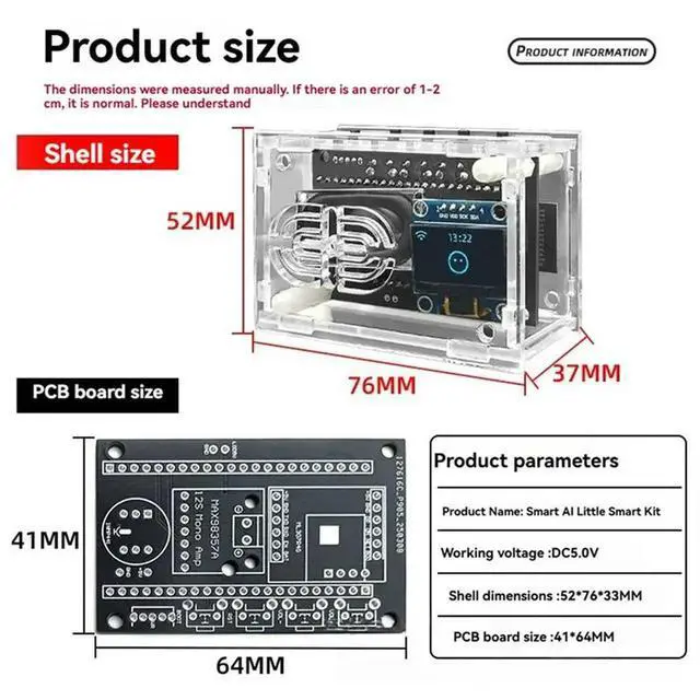 Alt view image 3 of 6 - Learning Kit AI Voice Chatbot DIY Kit With Screen Display Dispaly ESP32-S3-N16R8 Development Board For Xiaozhi Voice Interact