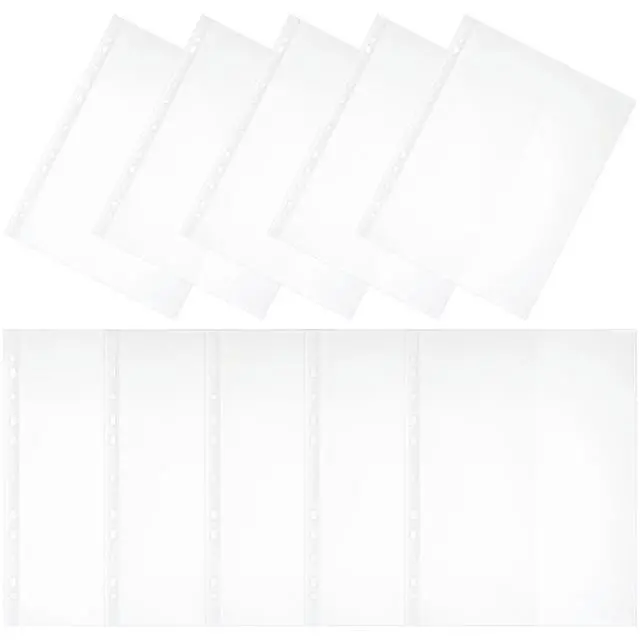 Alt view image 2 of 3 - 100Pcs Clear Page Protectors PP Plastic Sheet Sleeves for Loose Leaf Binders A4 Document Organizer Home Office School Travel