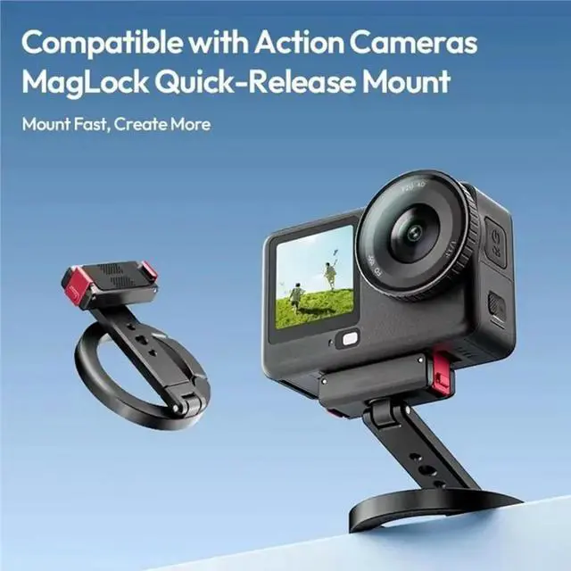 Alt view image 3 of 6 - MA04 Dual-Device Mount For Action 3/4/5 Camera Crankshaft Quick-Release Maglock 1/4" Outdoor Selfie Livestream Magnetic