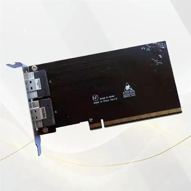 Alt view image 3 of 6 - EGPU Adapter Card PCIE X16 To 2-Port SFF-8654 8I X8 External Graphics Card For GPU Graphics Dock With Half-Height Baffle