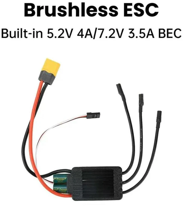 Alt view image 2 of 6 - Electronic Speed Controller AM32 3-6S 120A Brushless Speed Controller With 5.2V 4A/7.2V 3.5A BEC For Hand-Launch Aircraft