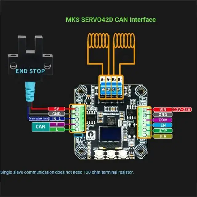 Alt view image 3 of 6 - For Makerbase Compatible SERVO42D 40 CAN MT NEMA17 Stepper Motor Driver Open Loop For GEN-L FOC Efficient 3D Printer Motor