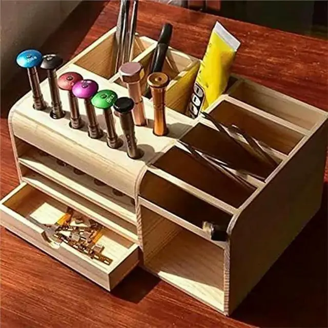 Alt view image 3 of 3 - Multifunctional Box Wooden Box Tool Box