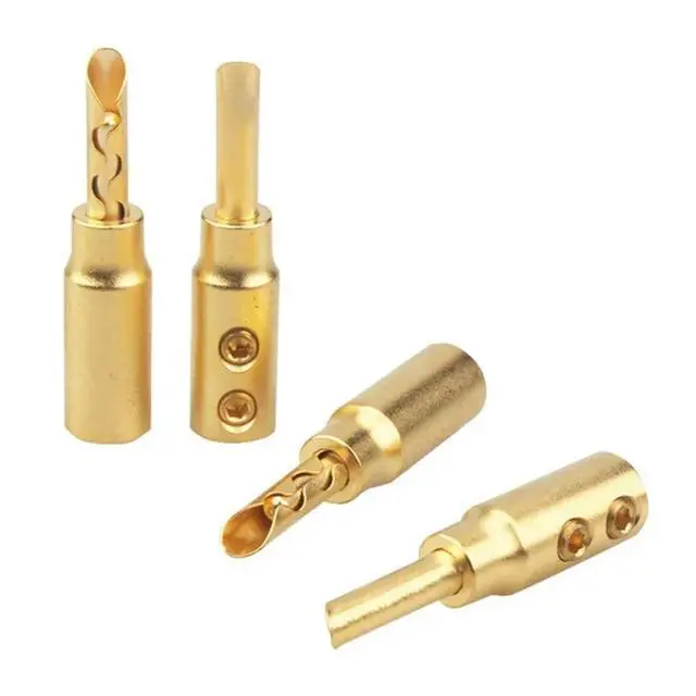 Alt view image 2 of 3 - Sand-Plated Gold Banana Plug For Hifi Speakers Pure Copper Audio Wire Terminal Connector For Amplifier Cable